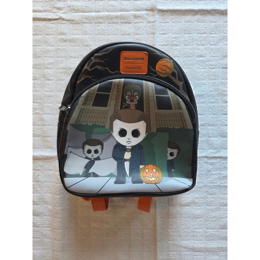 Loungefly Halloween Michael Myers Chibi Mini Backpack Black Orange Horror Movie